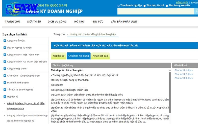 Hướng dẫn thủ tục đăng ký thành lập hợp tác xã