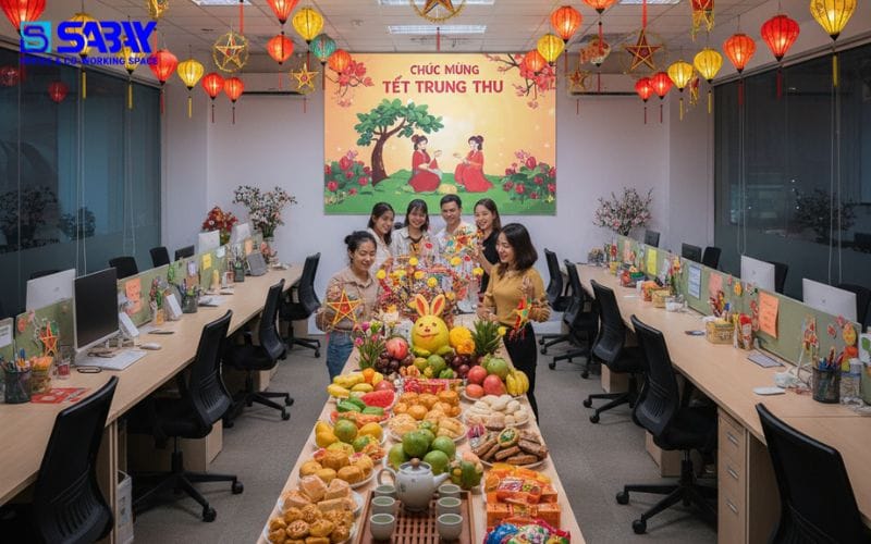 5+ ý tưởng trang trí trung thu tại văn phòng công ty 2 Trang trí trung thu tại không gian chung