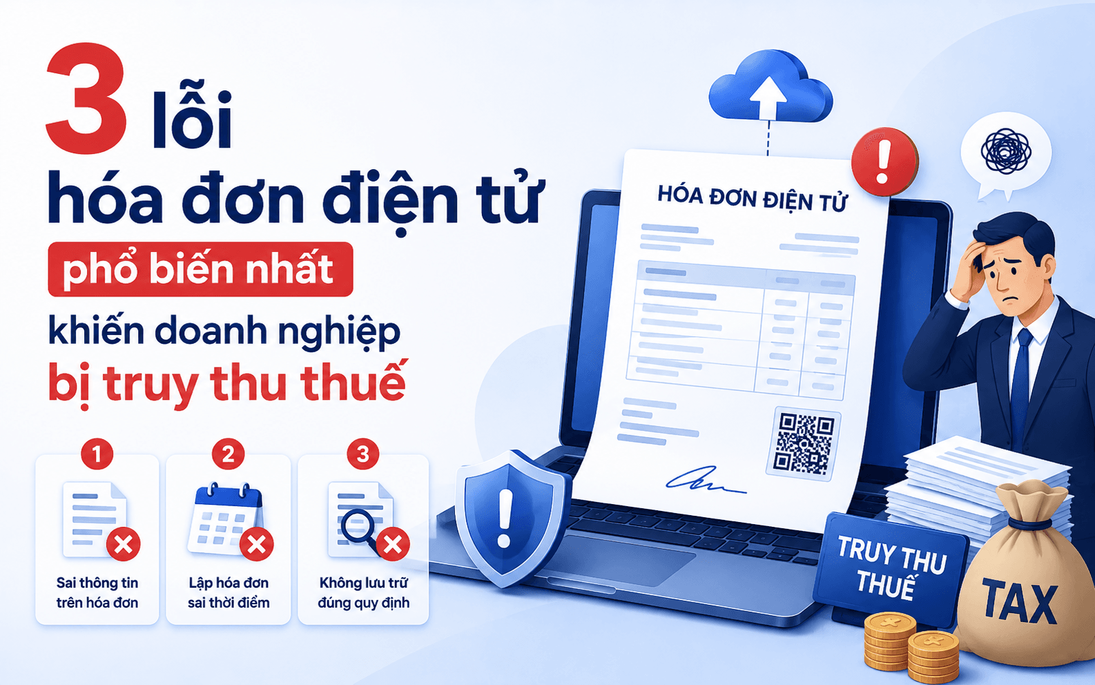 3 lỗi hóa đơn điện tử phổ biến nhất khiến doanh nghiệp bị truy thu thuế
