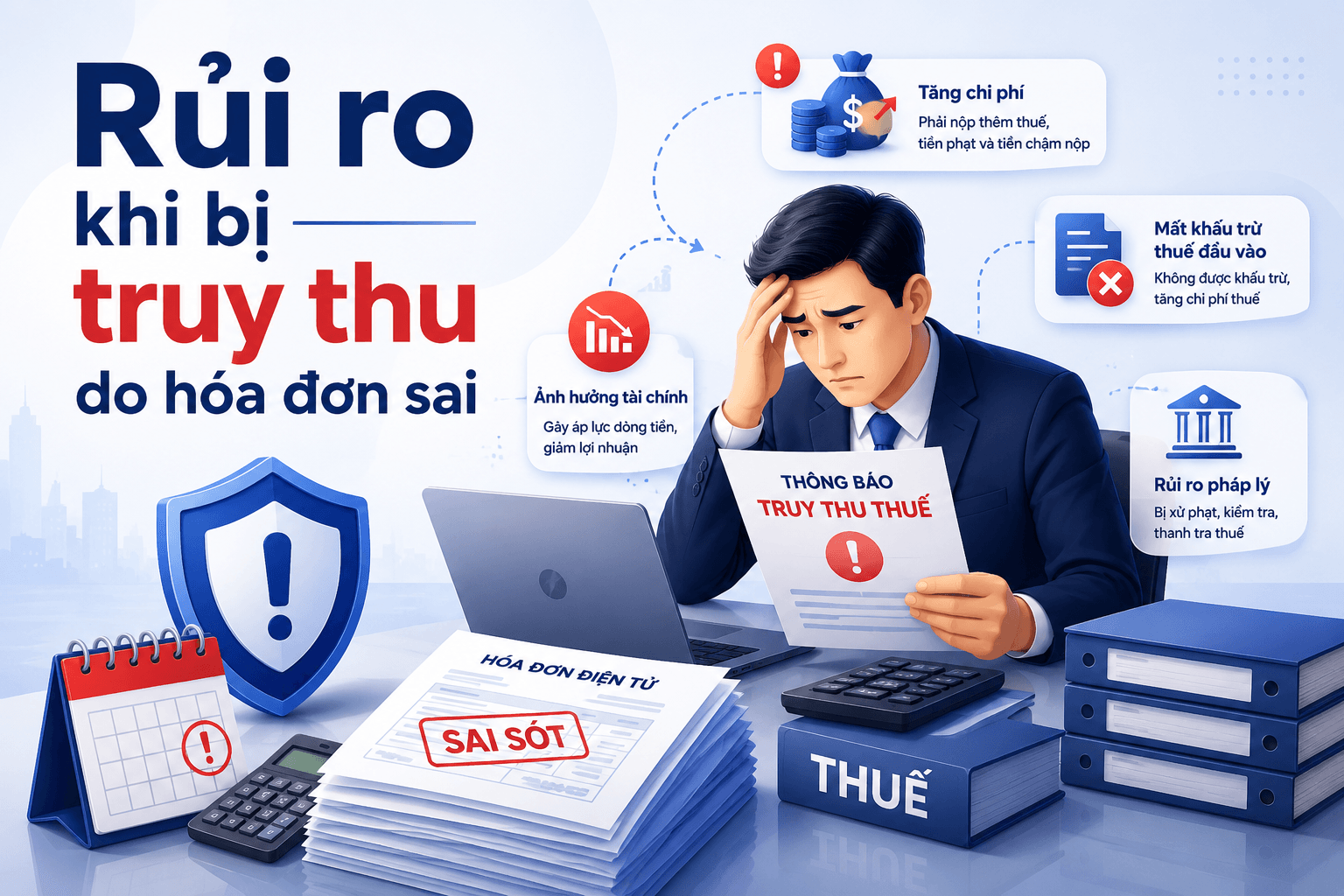 Rủi ro khi bị truy thu do hóa đơn sai